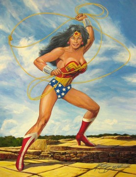Wonder Woman impressionniste Peinture à l'huile